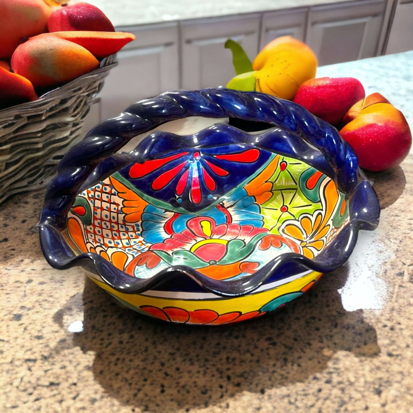Talavera Fruit Basket - Hand-Painted Artistry